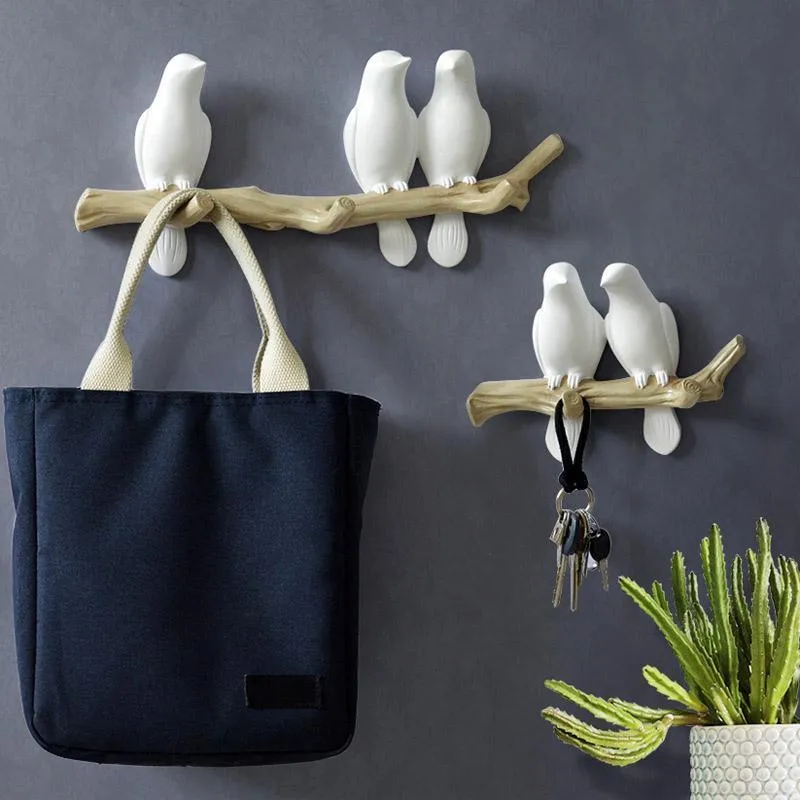 Decoratieve Wandhaak met Vogelontwerp – Harskunst voor Hal, Slaapkamer en Badkamer – Stijlvolle Opbergoplossing met Natuurlijke Charme | Sansoti