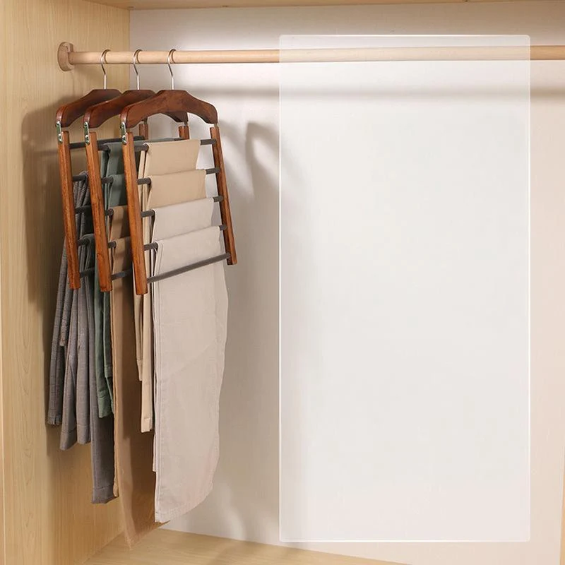 Houten Kledinghangers Walnoot & Natuurlijk Hout – Klassieke Garderobehanger met Metalen Haak – 38x38x12cm | Sansoti