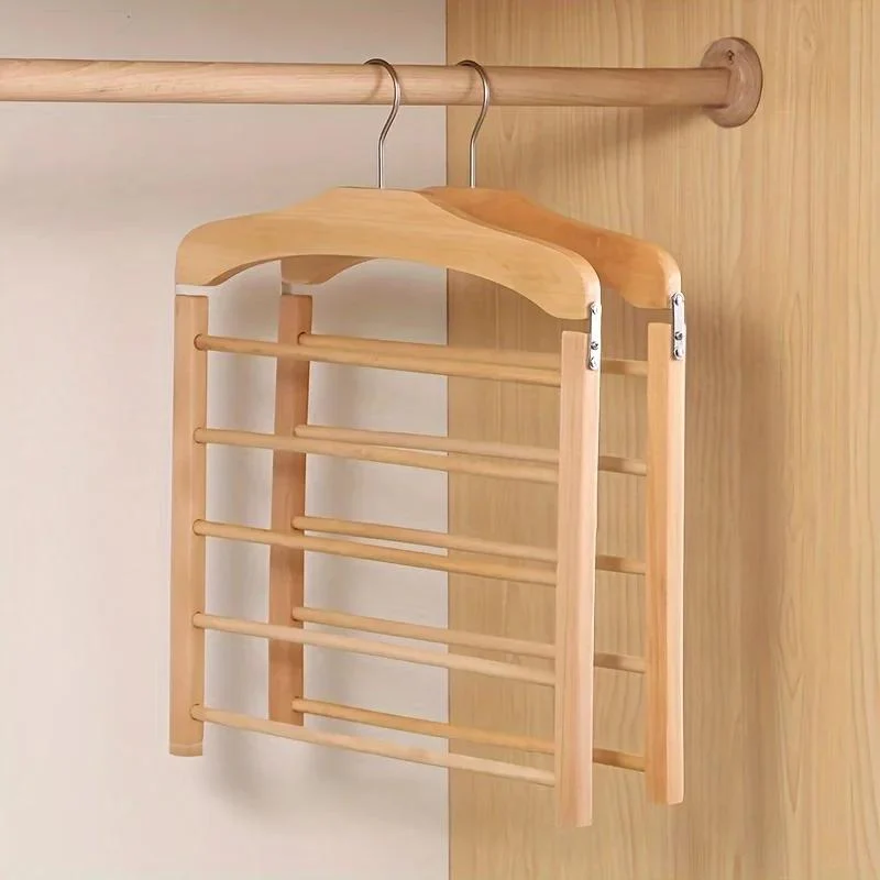 Houten Kledinghangers Walnoot & Natuurlijk Hout – Klassieke Garderobehanger met Metalen Haak – 38x38x12cm | Sansoti