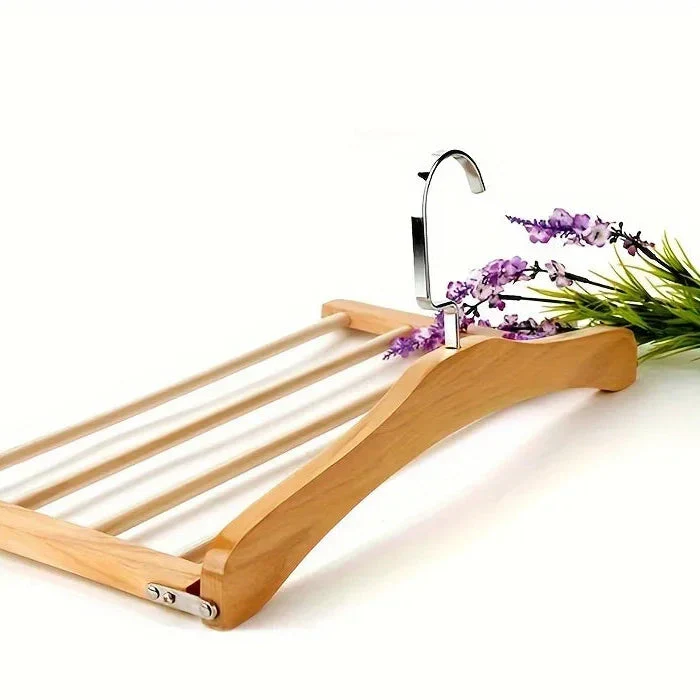 Houten Kledinghangers Walnoot & Natuurlijk Hout – Klassieke Garderobehanger met Metalen Haak – 38x38x12cm | Sansoti