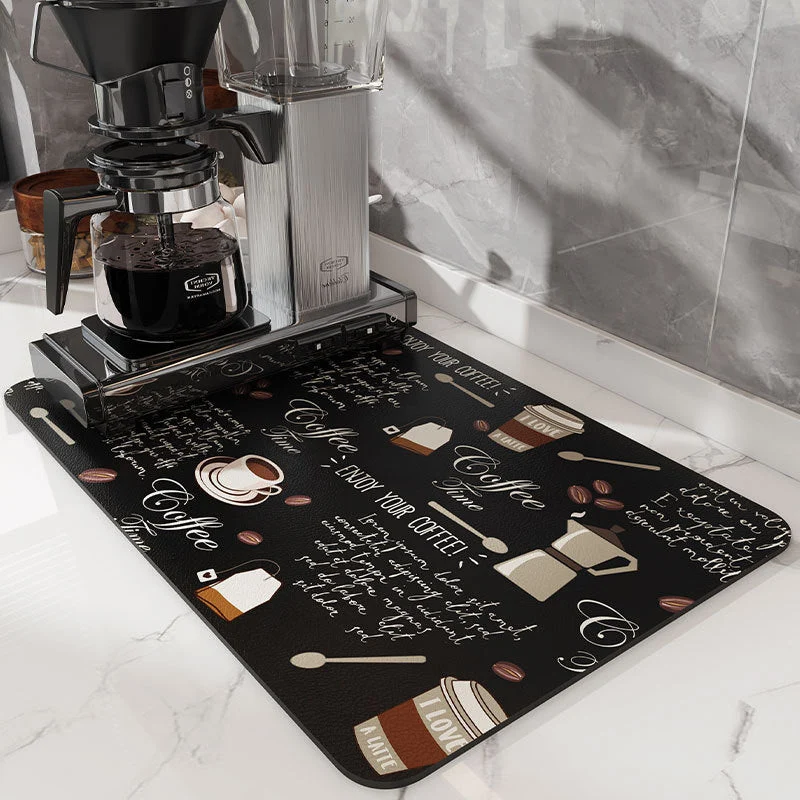 Absorberend Koffiemachinematje 30x40-50x60cm Keukenbescherming Antislip Basis | Sansoti