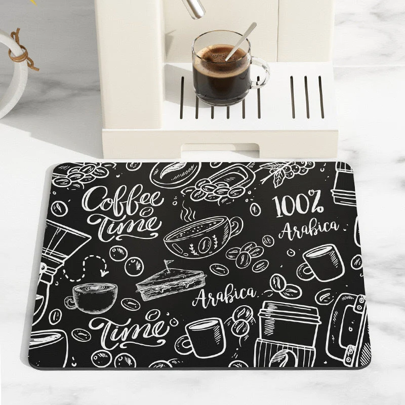 Absorberend Koffiemachinematje 30x40-50x60cm Keukenbescherming Antislip Basis | Sansoti