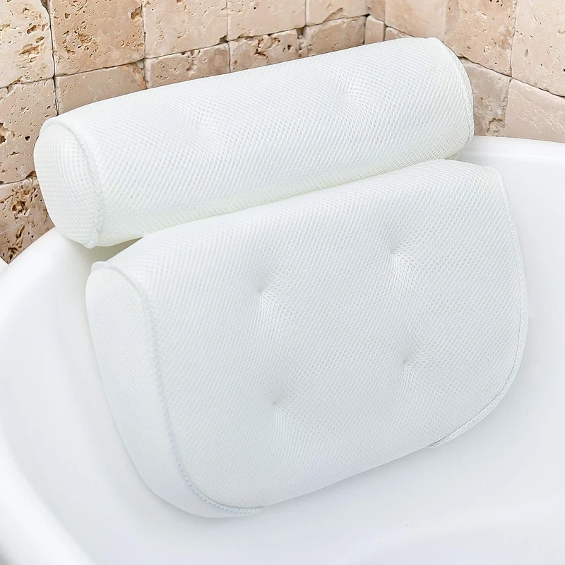 Ergonomisch Badkussen met Zuignappen – Comfortabele Neksteun voor Bad en Spa | Sansoti