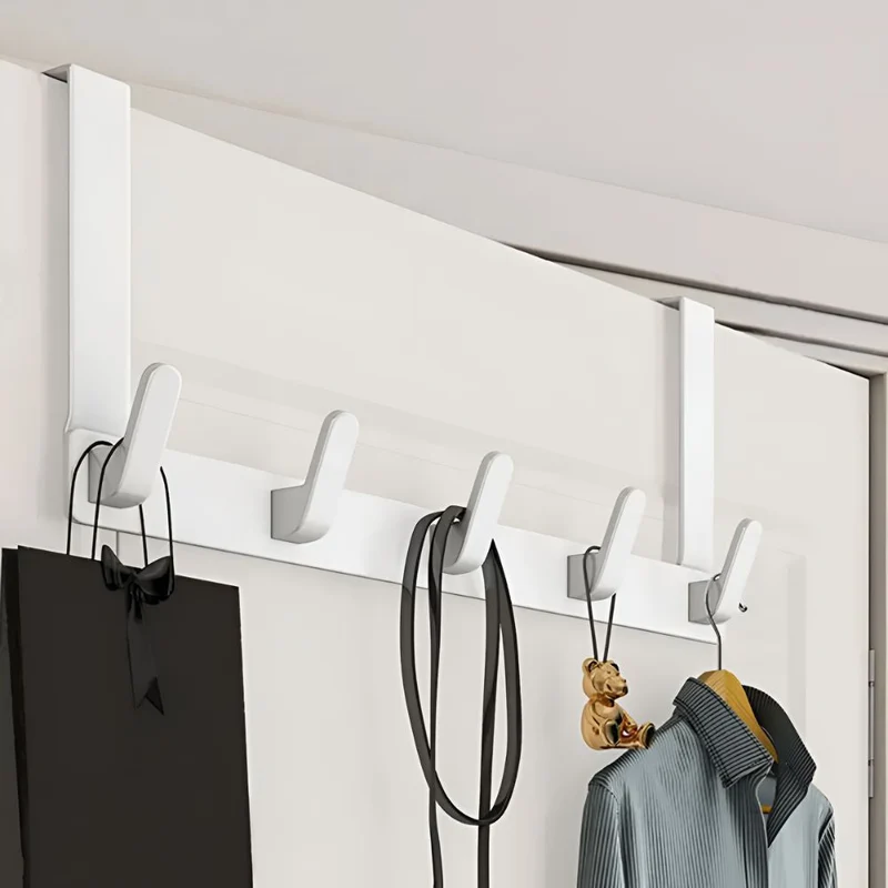 Deurkapstok met 5 Haken Roestvrij Staal Ophangsysteem voor Kleding | Sansoti