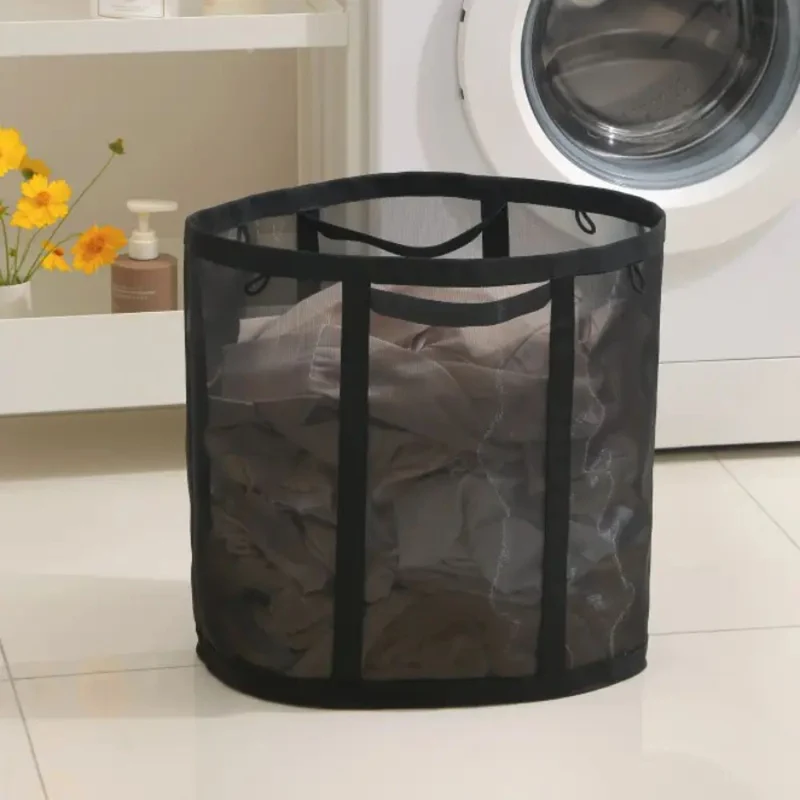 Inklapbare Wasmand met Mesh - Opvouwbare Wasgoed Opbergmand voor Slaapkamer en Badkamer - Lichtgewicht Ventilerende Wasbox met Hanglusje | Sansoti