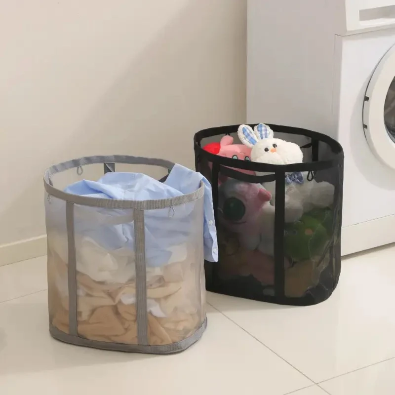 Inklapbare Wasmand met Mesh - Opvouwbare Wasgoed Opbergmand voor Slaapkamer en Badkamer - Lichtgewicht Ventilerende Wasbox met Hanglusje | Sansoti