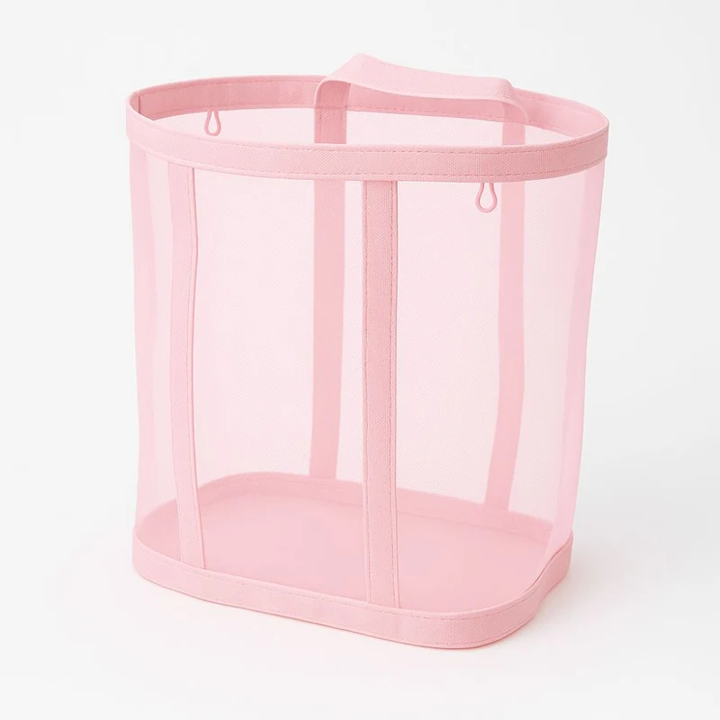 Inklapbare Wasmand met Mesh - Opvouwbare Wasgoed Opbergmand voor Slaapkamer en Badkamer - Lichtgewicht Ventilerende Wasbox met Hanglusje | Sansoti