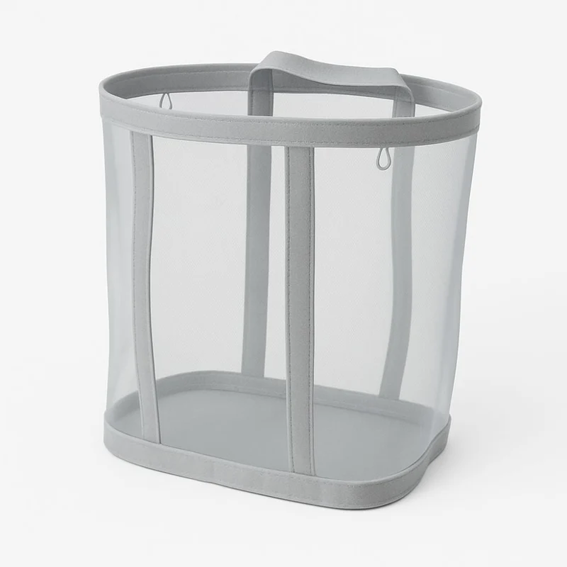 Inklapbare Wasmand met Mesh - Opvouwbare Wasgoed Opbergmand voor Slaapkamer en Badkamer - Lichtgewicht Ventilerende Wasbox met Hanglusje | Sansoti