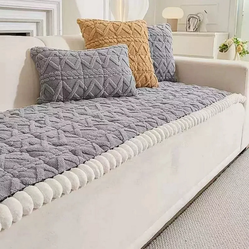 Sherpa Bankbeschermhoes – Gequilt Microfiber Bankovertrek met Anti-Slip voor 1-Zits 2-Zits 3-Zits 4-Zits Banken – Bescherming tegen Vlekken Stof Slijtage | Sansoti