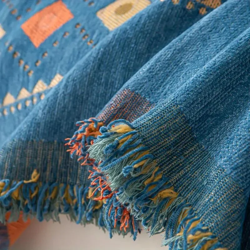 Bohemian bankhoes met anti-slip onderkant – stijlvolle meubelbescherming met kwastdetails | Sansoti