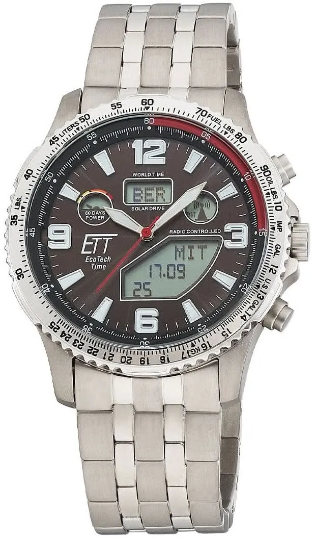 Eco Tech Time Professional EGT-11720-22M Herrenuhr • Solar Funk • Titanium