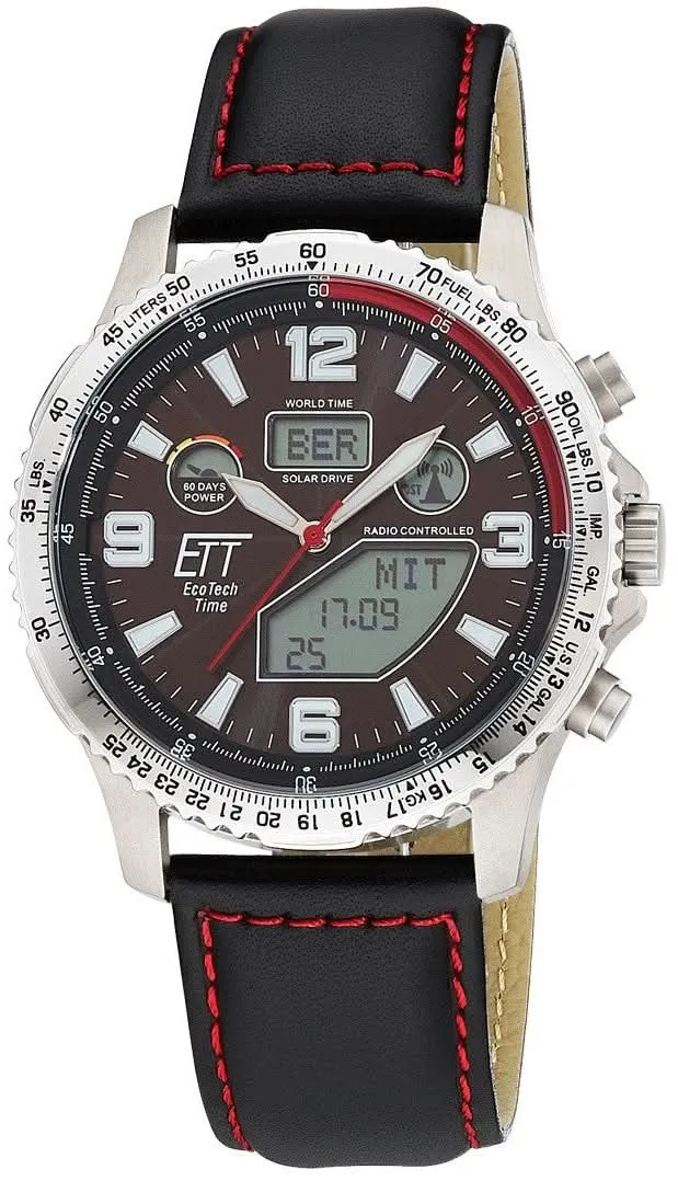 Eco Tech Time EGT-11718-22L Herrenuhr • Solar-Funk • Titan