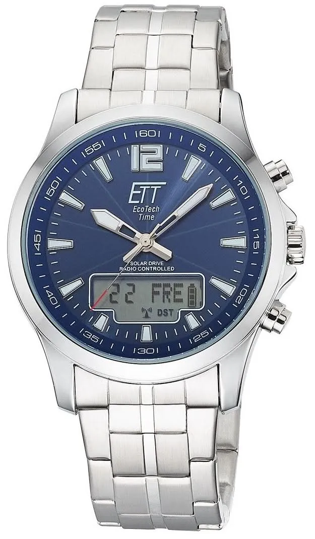 Eco Tech Time World Timer EGA-11716-31M Herrenuhr • Solar • Funk