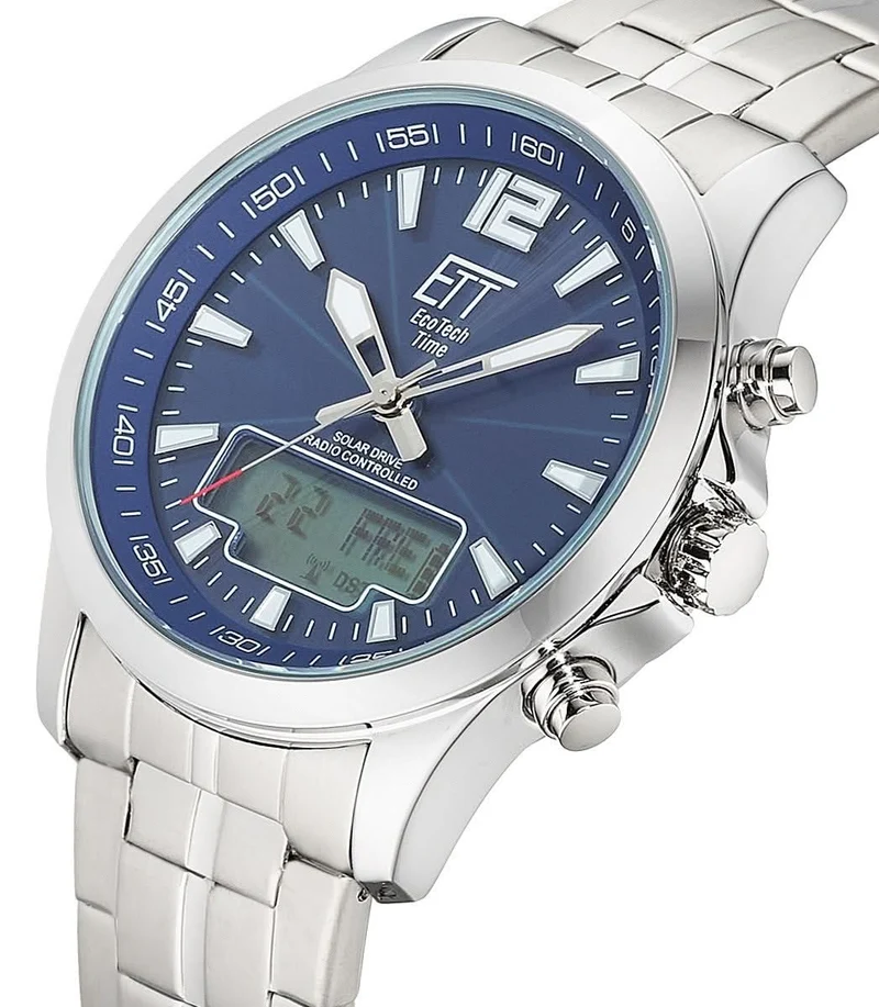 Eco Tech Time World Timer EGA-11716-31M Herrenuhr • Solar • Funk