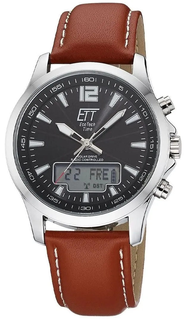 Eco Tech Time Professional EGA-11713-21L Herrenuhr • Funk-Solar • 180 Tage Reserve