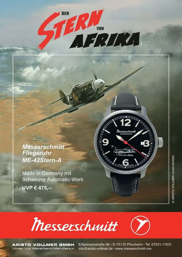 Messerschmitt Fliegeruhr ME-42STERN-A Herrenuhr • Made in Germany • Historisches Design