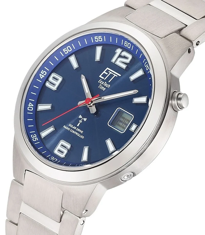 Eco Tech Time Everest EGT-11709-32M Herrenuhr • Solar-Funk • Titan