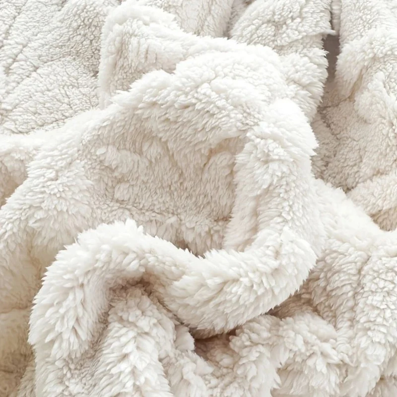 Geweven Jacquard Fleece Plaid – Zachte Warme Deken met Geometrisch Patroon – Decoratieve Microfiber Deken voor Bank en Bed | Sansoti