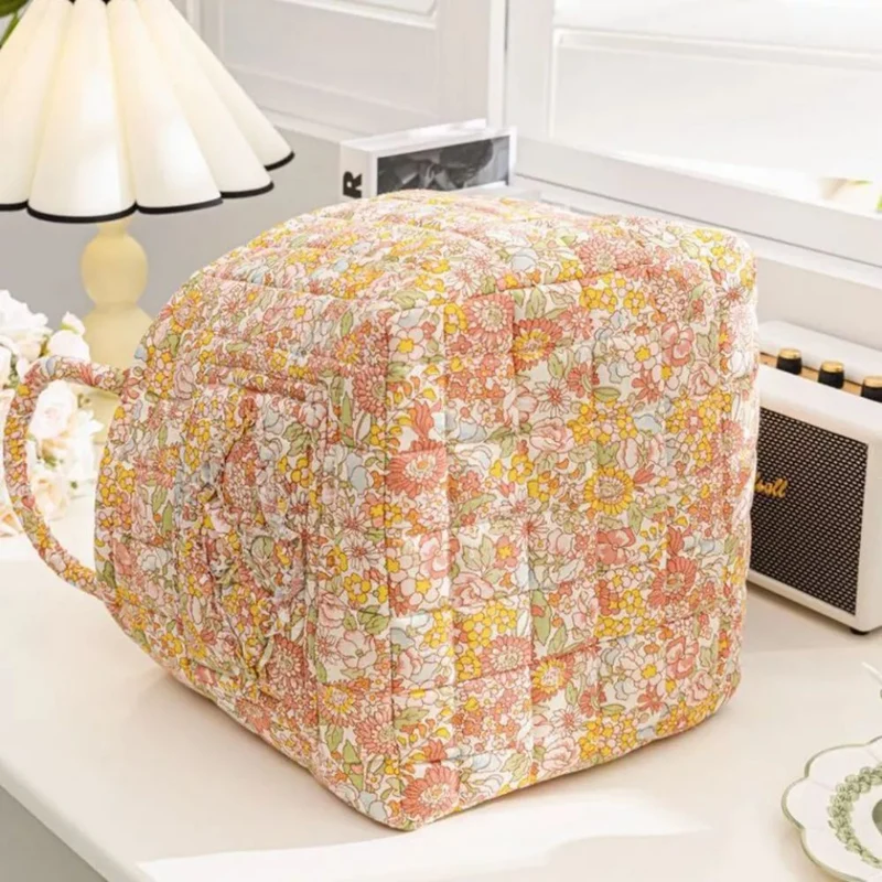 Canvas Opbergmand met Bloemenprint – Praktische Organizer voor Kleine Spullen en Schoenen | Sansoti