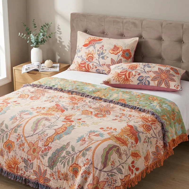 Rustiek Bloemen Kussenslopen Set van 2 | Boho Katoenen Kussenovertrekken 51x76cm | Sansoti