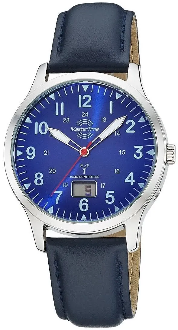 Master Time Super Power Aviation MTGA-10958-32L Herrenuhr • Funkpräzision • Blaue Eleganz