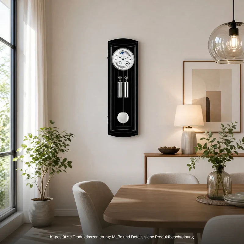 Hermle Wanduhr 78,5x22x11,5 cm Holz • Mechanisches Uhrwerk • Ewiger Kalender