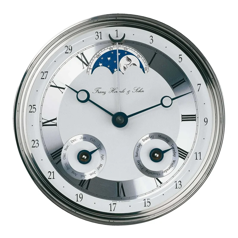 Hermle Wanduhr 78,5x22x11,5 cm Holz • Mechanisches Uhrwerk • Ewiger Kalender