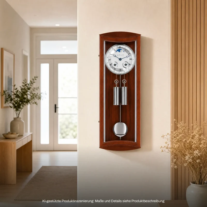 Hermle Wanduhr 78,7x22,9x12,7 cm Holz • Kabelzug-Uhrwerk • Made in Germany