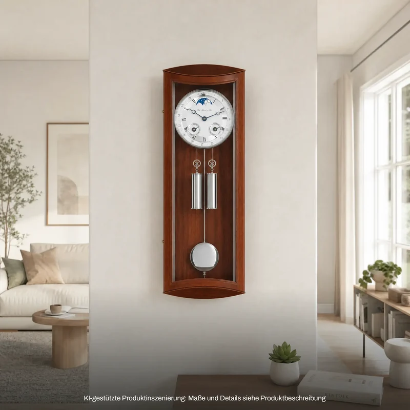 Hermle Wanduhr 78,7x22,9x12,7 cm Holz • Kabelzug-Uhrwerk • Made in Germany