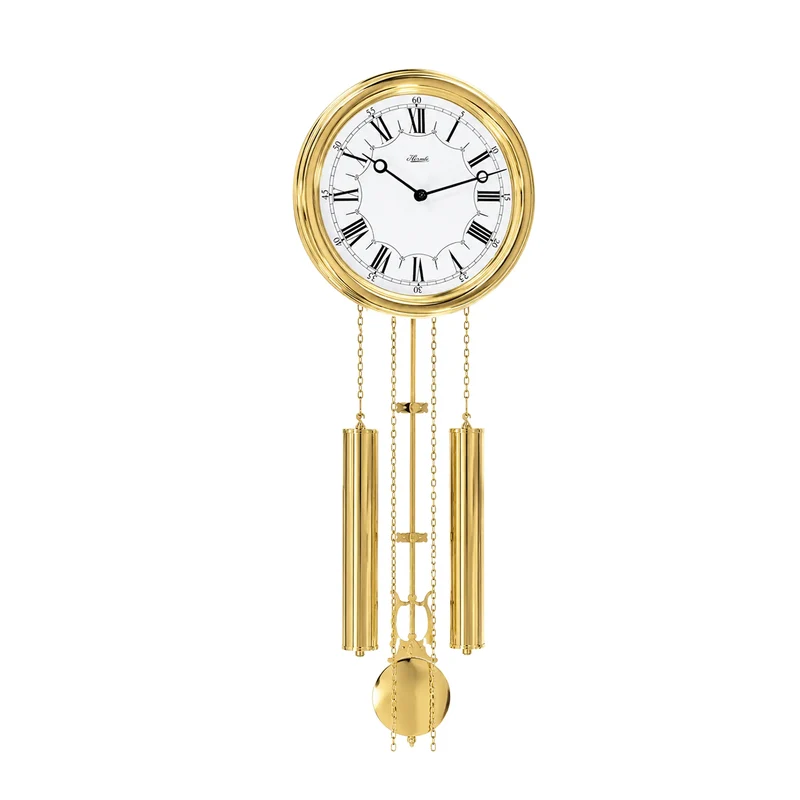 Hermle Wanduhr 68,58x22,86x10,16 cm Messing • Deutsches Quarz-Uhrwerk • Westminster & Bim Bam Melodien