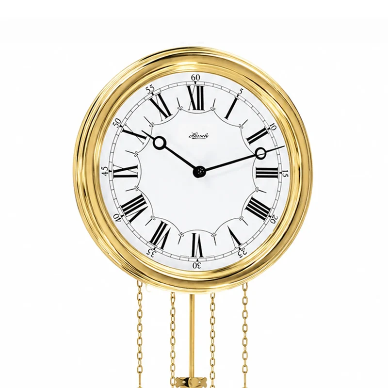 Hermle Wanduhr 68,58x22,86x10,16 cm Messing • Deutsches Quarz-Uhrwerk • Westminster & Bim Bam Melodien