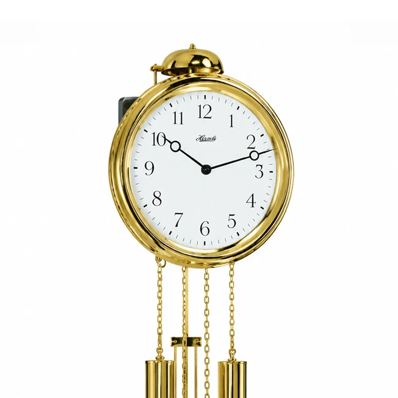 Hermle Wanduhr 68,6x22,9x10,2 cm Metall • Glockenschlag • Gewichtsantrieb