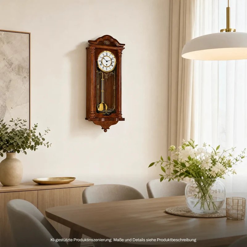 Hermle Wanduhr Holz • Westminster Schlagwerk • Mechanisches Uhrwerk