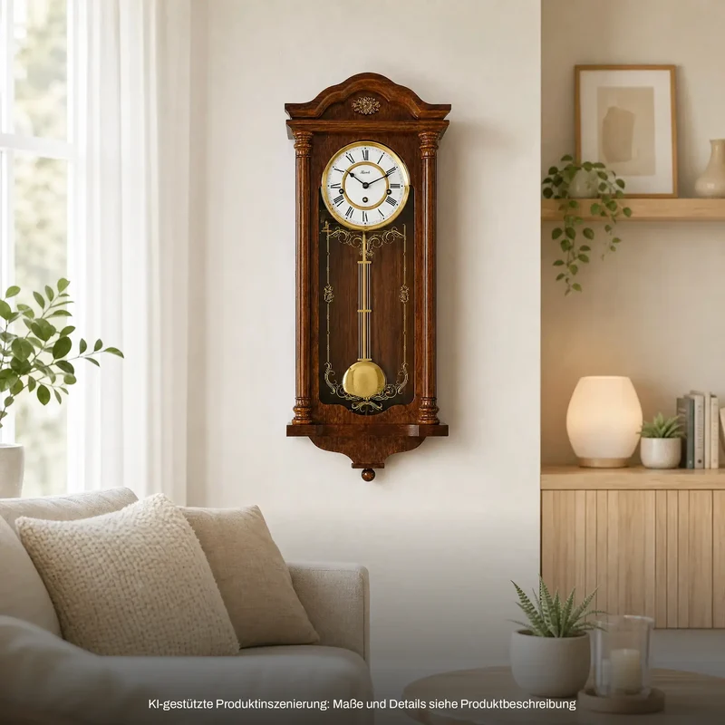 Hermle Wanduhr Holz • Westminster Schlagwerk • Mechanisches Uhrwerk