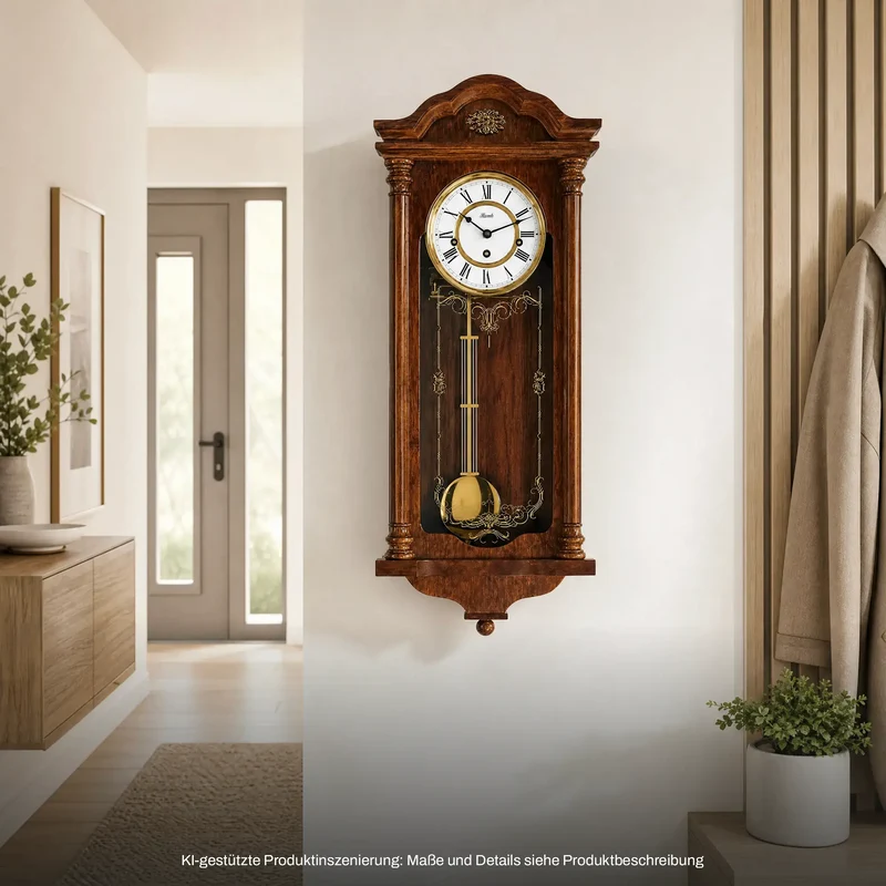 Hermle Wanduhr Holz • Westminster Schlagwerk • Mechanisches Uhrwerk