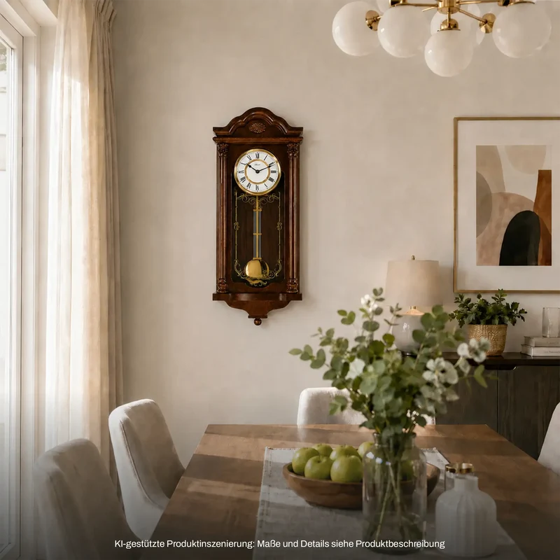 Hermle Wanduhr 68x29x11 cm Holz • Westminster Melodie • Automatische Nachtabschaltung