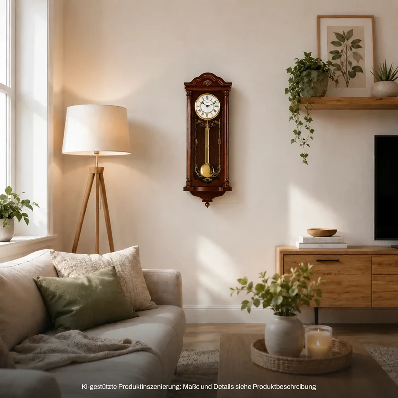 Hermle Wanduhr 68x29x11 cm Holz • Westminster Melodie • Automatische Nachtabschaltung