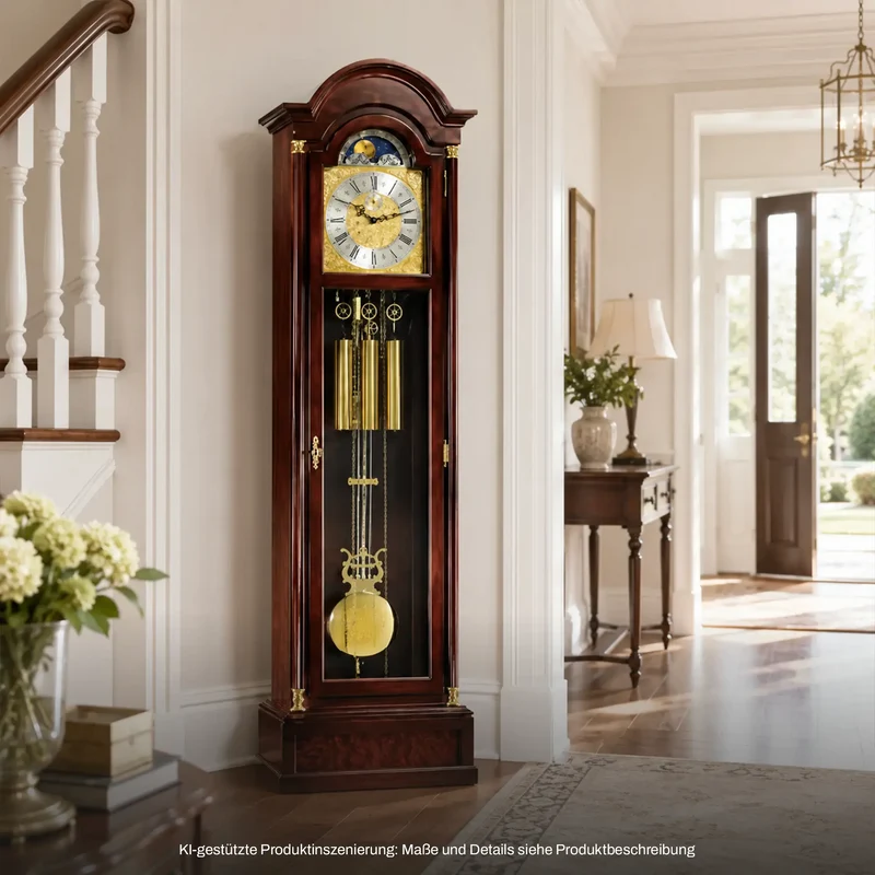 Hermle Standuhr 195x49x25 cm Holz • Westminster Melodie • Mechanisches 8-Tage-Uhrwerk