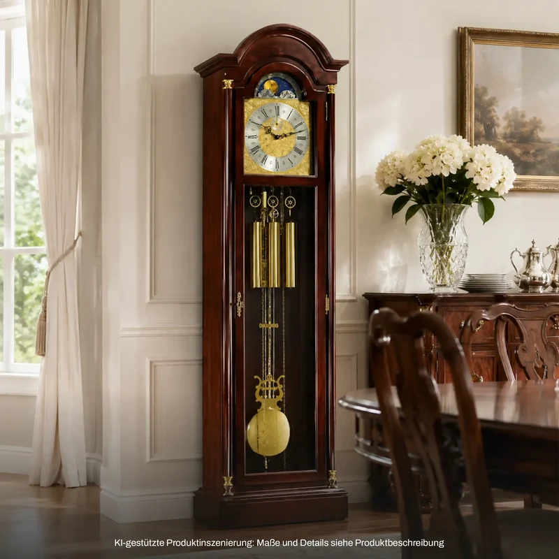 Hermle Standuhr 195x49x25 cm Holz • Westminster Melodie • Mechanisches 8-Tage-Uhrwerk