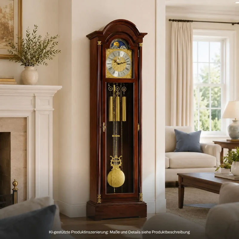 Hermle Standuhr 195x49x25 cm Holz • Westminster Melodie • Mechanisches 8-Tage-Uhrwerk