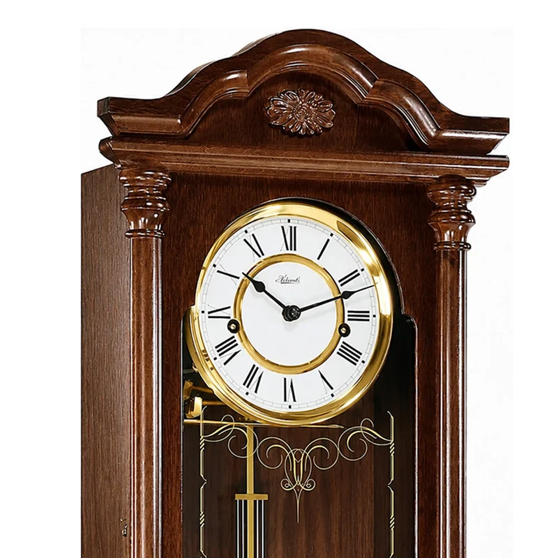 Hermle Wanduhr 68x29x11 cm Holz • Mechanisches 14-Tage-Uhrwerk • Halbstundenschlag