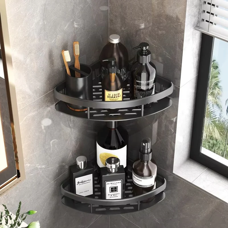 Aluminium Doucheplank met Gebogen Ontwerp – Zelfklevende Wandmontage voor Shampoo en Douchegels | Sansoti