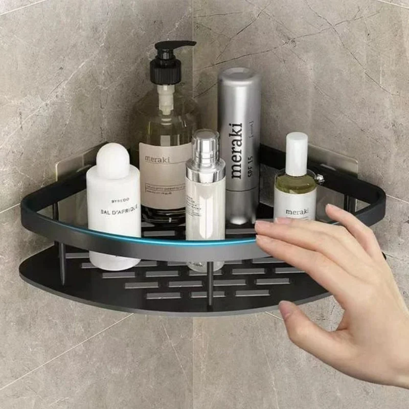 Aluminium Doucheplank met Gebogen Ontwerp – Zelfklevende Wandmontage voor Shampoo en Douchegels | Sansoti
