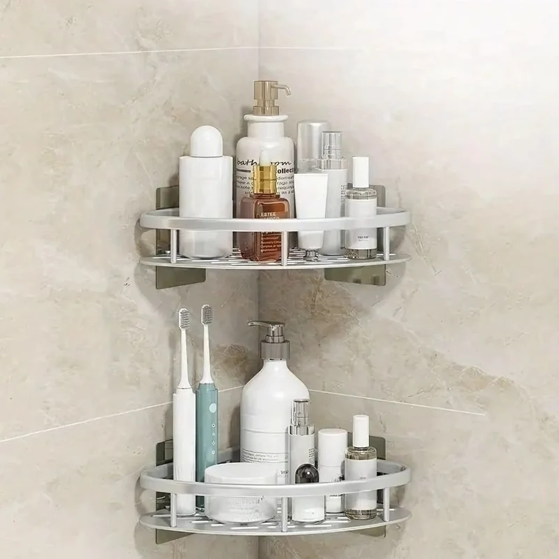 Aluminium Doucheplank met Gebogen Ontwerp – Zelfklevende Wandmontage voor Shampoo en Douchegels | Sansoti