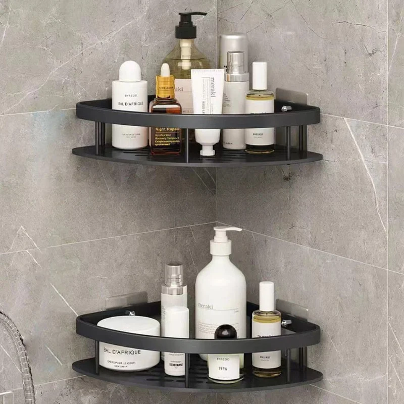 Aluminium Doucheplank met Gebogen Ontwerp – Zelfklevende Wandmontage voor Shampoo en Douchegels | Sansoti