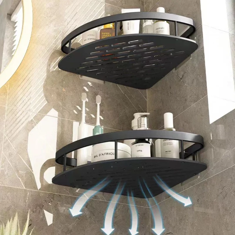 Aluminium Doucheplank met Gebogen Ontwerp – Zelfklevende Wandmontage voor Shampoo en Douchegels | Sansoti
