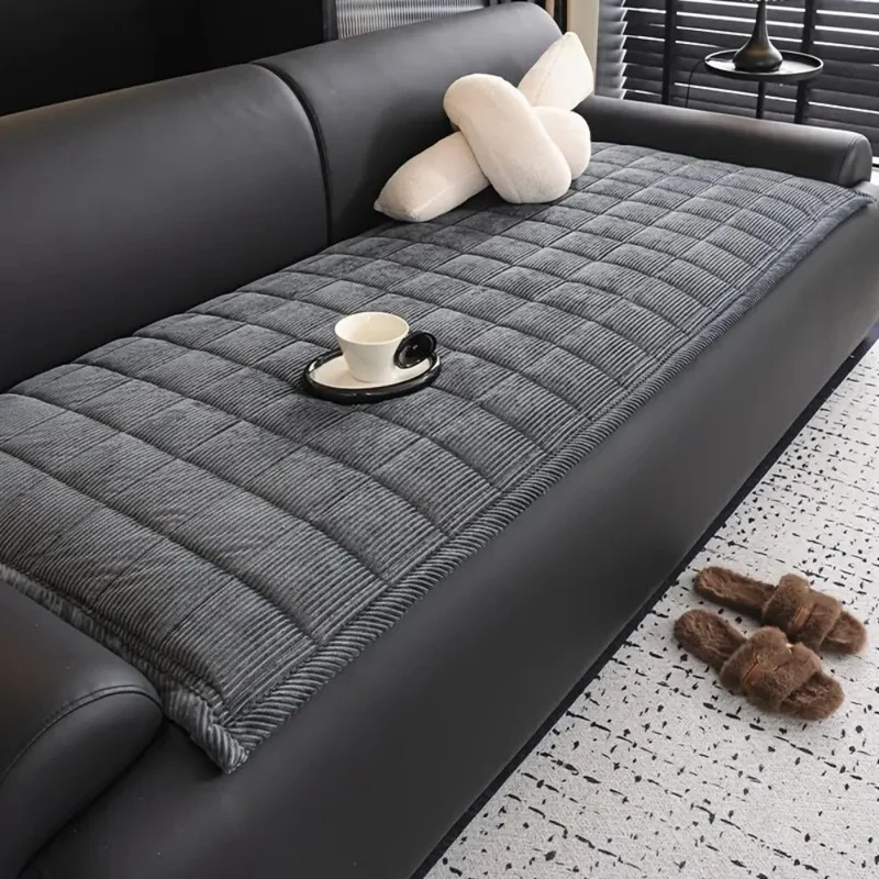 Gestoffeerde Bankhoes met Gequilte Textuur Antislip Meubelbescherming voor Moderne Woonkamer Interieur | Sansoti