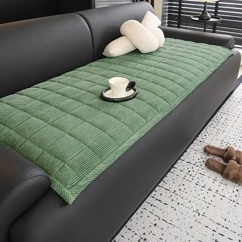 Gestoffeerde Bankhoes met Gequilte Textuur Antislip Meubelbescherming voor Moderne Woonkamer Interieur | Sansoti