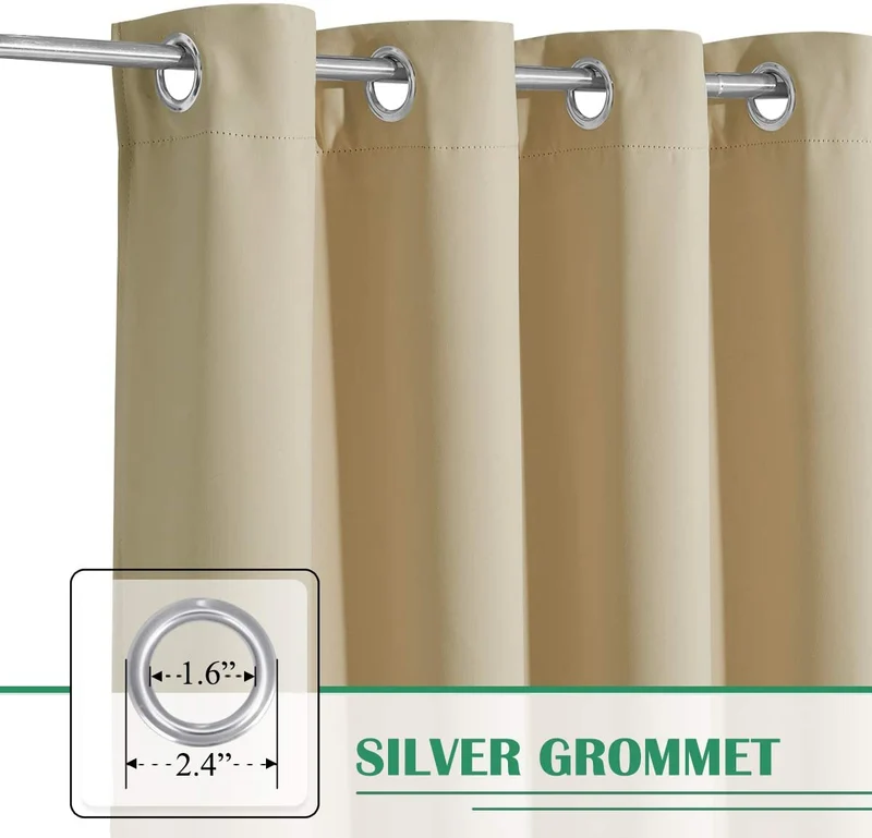 Waterdicht Terrasgordijn met Oogjes – 2 Panelen Outdoor Privacy UV-Bescherming Winddicht | Sansoti