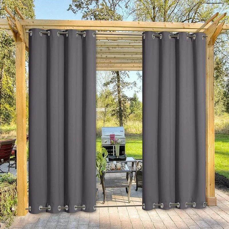 Windbestendige Buitengordijnen met Ringenbevestiging 1 Paneel voor Patio Terras Veranda | Sansoti
